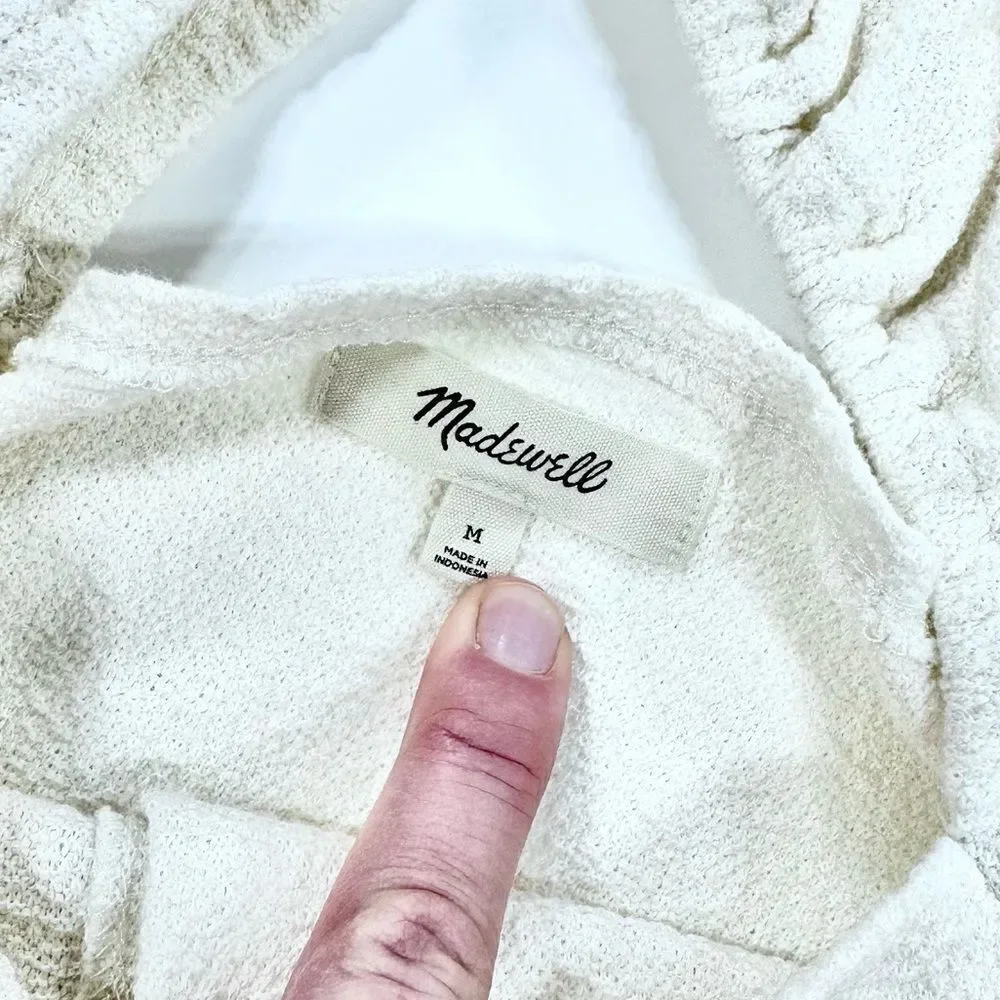 Madewell cream button front cap sleeve top M